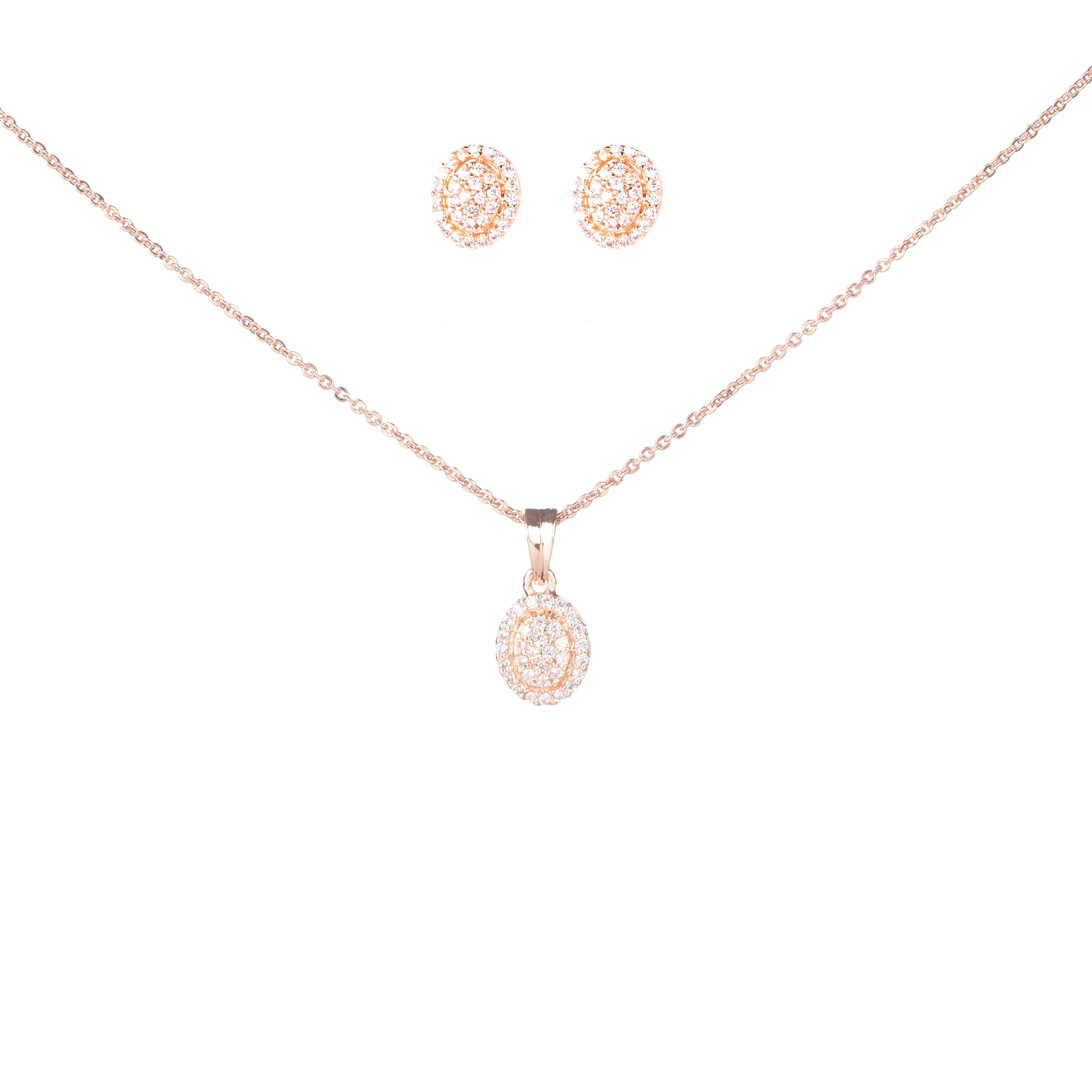 Luxe Rose Gold Locket Set with Diamante and Pearl